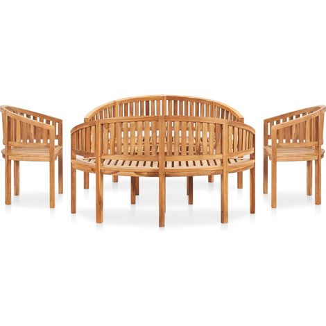 Maison Exclusive - Set Salotto da Giardino 5 pz Design Curvo in Massello di Teak