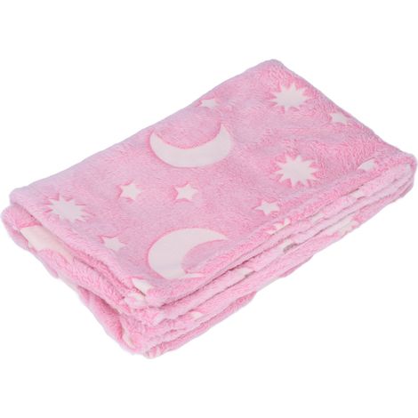 Couverture lumineuse double face en polyester 1,52 x 1 m, rose, idéale pour la chambre d'enfant ou pour la climatisation. (1/5)