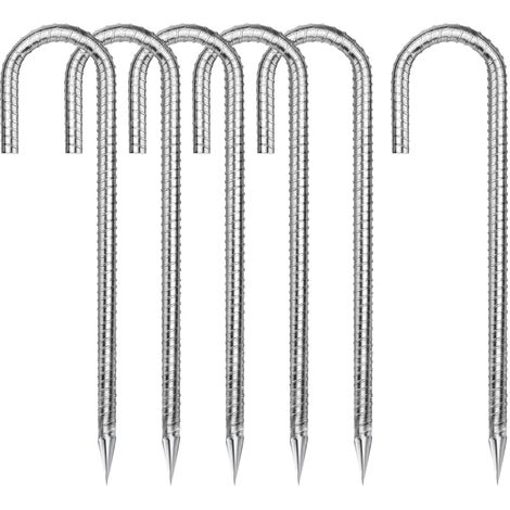 Sardines De Fixation Piquet Ancrage Piquets De Jardin 30 Cm Long en Forme De J ø 8mm pour Sécuriser Les Clôtures Les Tentes De Fleurs Et Le Jardin dans La Niche du Chien dans Le Poulailler (1/5)