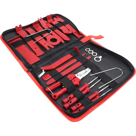 Kit 23 pièces outils démontage garnitures intérieures, levier pied-de-biche pour tableau de bord, portes, clips et console centrale (1/5)