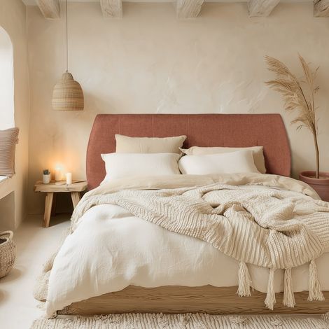 ARTHUR - Tête de lit rembourrée pour lits 160/180cm couleur terracotta (1/5)