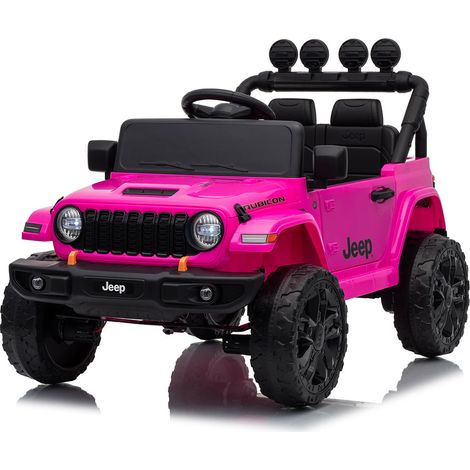 Macchina Elettrica per Bambini 101x59x65 cm Licenza Jeep Rubicon Small Rosa (1/5)