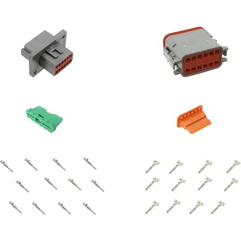 Kit connettore serie DT maschio femmina 12 vie da pannello