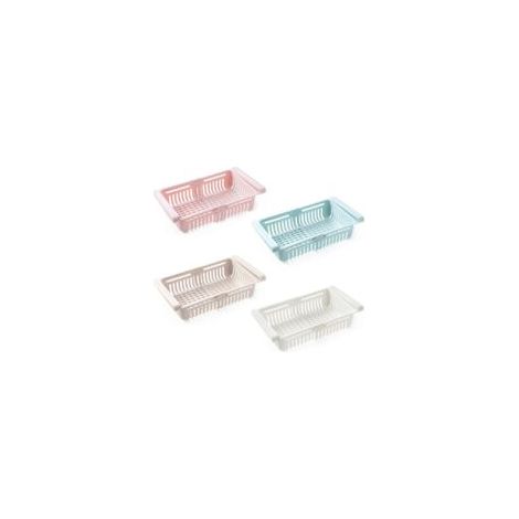 Lot de 4 tiroirs rétractables pour réfrigérateur – EINNENFFER – Plastique PP transparent, ventilés, gain de place, ajustables, rangement fruits, légumes et œufs (1/5)