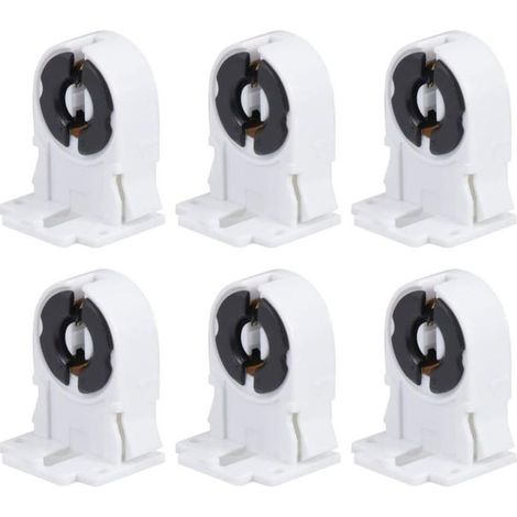 Douille pour tube LED - Support T8/G13 - Compatible avec les ampoules fluorescentes LED - Lot de 6 (1/5)