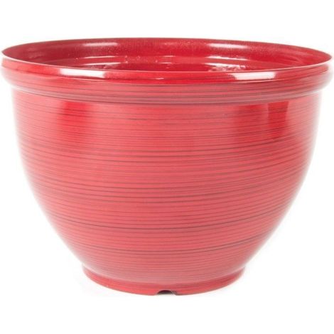 Feather Pot Striped - Red - 29cm-YF38SR