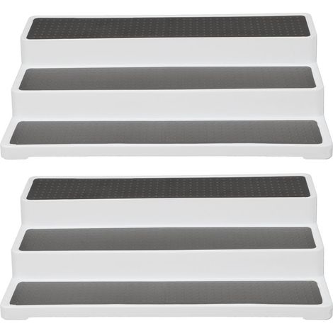 tagère à épices à 3 niveaux, 2 pièces, étagère organisateur, support de comptoir de cuisine, fournitures (1/5)