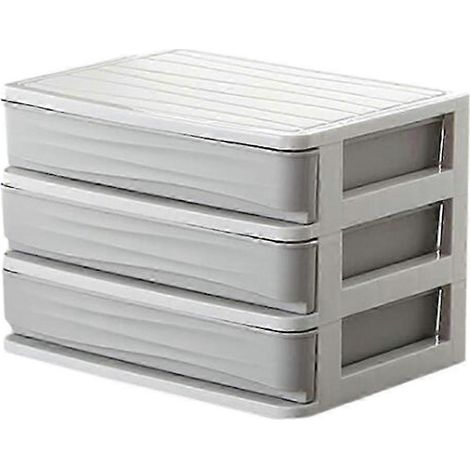 Organisateur de maquillage en plastique, tiroirs de rangement pour cosmétiques, présentoir à bijoux, boîte de rangement à poser sur le comptoir de la salle de bain, 5 tailles disponibles-3Tier Gray (1/5)