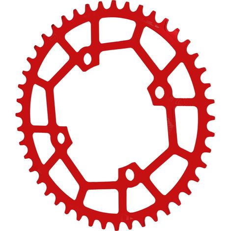 104BCD 46-Zahn-Mountainbike-Kettenblatt aus Aluminiumlegierung, rot, für reduzierte Reibung und Geräuschentwicklung. (1/5)