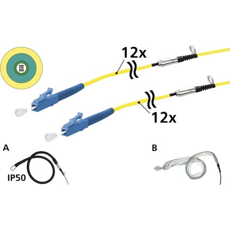 Metz Connect Universalkabel 12xOS2 LC-LC 50m 152U129JJ5050G