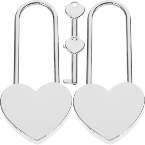 de valise avec clé en forme de cœur 2 mini cadenas (1/5)
