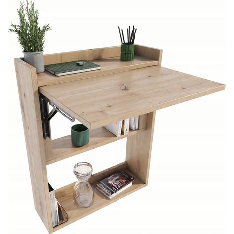 Artisan Eichen-Klappschreibtisch, Wandschreibtisch für Büro, Studio, Wohnzimmer, MK (1/5)
