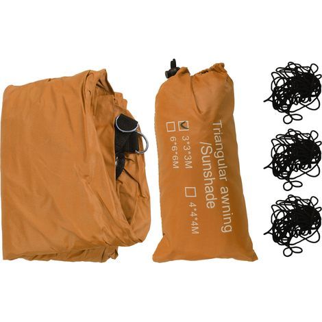 Dreieckiges Sonnensegel aus Stoff für Außenpools, Markise mit silberner Beschichtung, orange