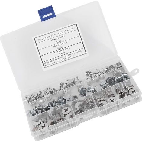 Ensemble de 75 écrous excentriques robustes pour meubles, outils (1/5)