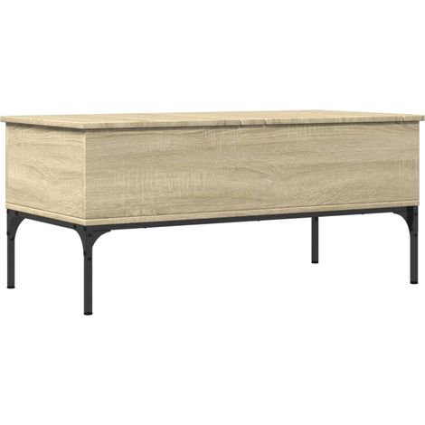 Table basse chêne sonoma 100x50x45 bois d'ingénierie et métal (1/5)