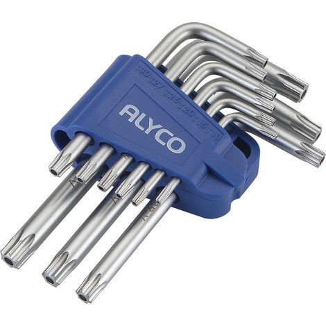 JUEGO 9 LLAVES ACODADAS TORX INV T10-T50