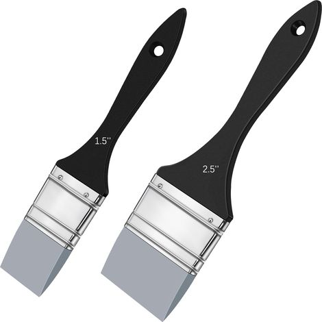 2 pièce Pinceau en Silicone Plat,Ensembles de Solides pinceaux,Pinceau Plat Large,Convient aux peintures acryliques (1,5/2,5 Pouces) (1/5)