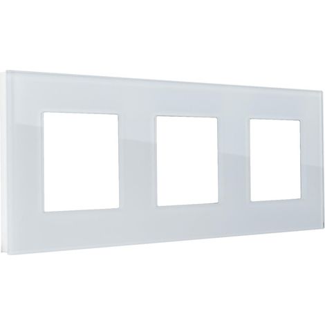 Glasrahmen 3 Module Modern Weiß