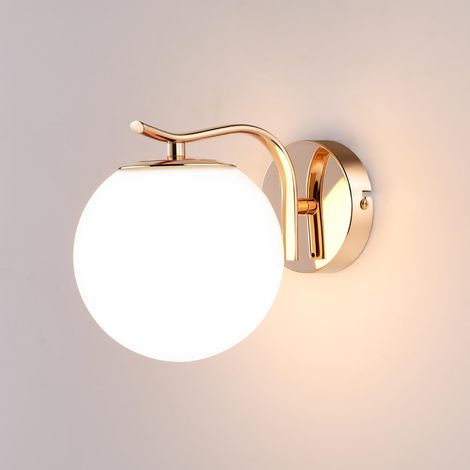 Applique Murale Intérieure LED 3000K Lampe Murale Luminaires Intérieur, Abat-jour en verre pour Salon Chambre Couloir Entrée et Escalier, Ampoule Incluse (1/5)