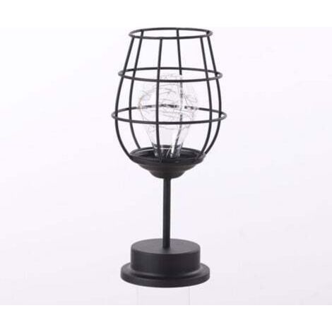 [JAMAIS UTILISÉ] Lampe Led Fer Forgé Décorative Forme De Verre à Vin Veilleuse Douce Intérieur Pour Chambre Et Table De Chevet Petite Lampe Et Élégante (1/4)