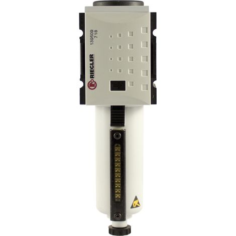 Riegler Vorfilter »FUTURA«, Metallbeh., Sichtrohr, 0,3 µm, BG4, G 3/4, HA (1/4)