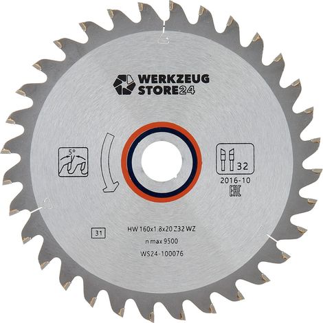 WS24 HM Kreissägeblatt Holz 160 x 1,8 x 20 WZ 32  - WS24-100076