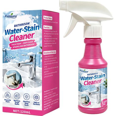 Le nettoyant pour robinetterie de salle de bain FISHLEANO dissout efficacement les taches d'eau tenaces et la saleté, et élimine le calcaire des salles de bain. (1/5)
