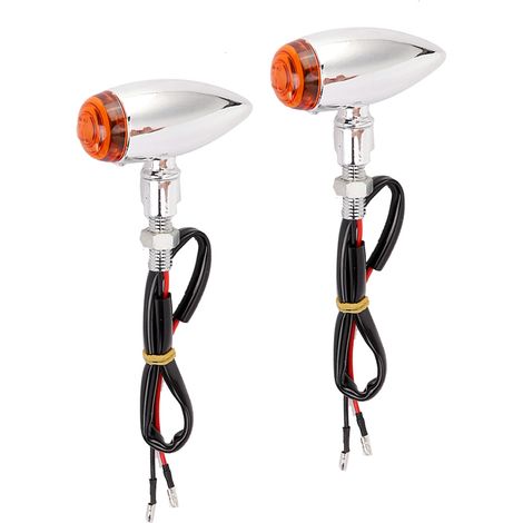 Motorrad-Blinker, 2 Stück Motorrad-Blinker in Bullet-Form, Zubehör zur Lichtmodifikation (silber-gelbe Abdeckung)