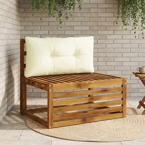 vidaXL Cojín de respaldo PUTTEN 100% Poliéster Crema 80 x 40 x 10 cm (1/5)