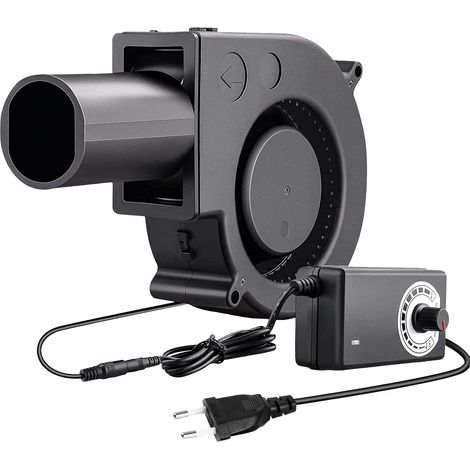 Ventilateur radial de 12 V, ventilateur de refroidissement réglable, ventilateur à turbine de 220 V avec régulateur de vitesse pour pique-nique, chauffages de camping et poêle de cheminée gonflable