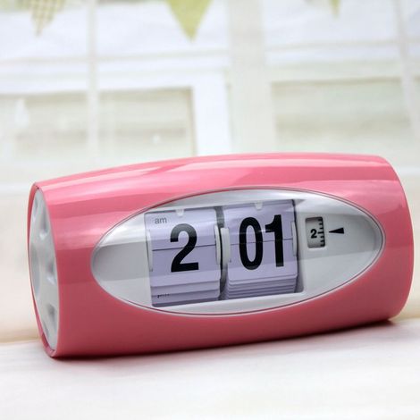 (Rouge) Horloge de bureau moderne décorative pour la maison, horloge de table numérique créative, horloge à affichage automatique simple, horloge vin (1/4)