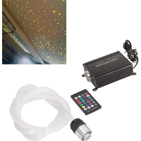 Le kit Starry Sky comprend un mode à activation vocale, une application mobile de contrôle, un câble à fibre optique de 2 mètres x 0,75 mm et une télécommande aux normes européennes de 100-265 V. (1/5)