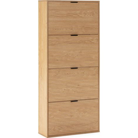Mueble Zapatero Mónica 4 Puertas Color Roble, para 24 Pares (1/5)