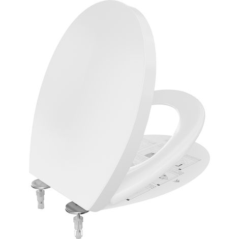 CECIPA MAX Tapa de WC ovalada blanca con asiento incluido, cierre amortiguado, sistema Quick-Release y bisagras regulables para un ajuste perfecto (1/5)