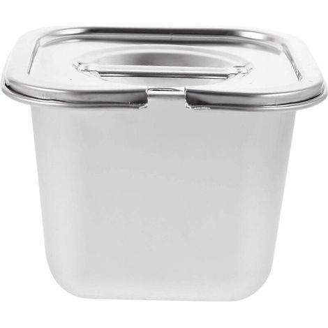 Conteneur à glace en acier inoxydable avec couvercle, idéal pour la congélation et la conservation des aliments. Convient également pour la conservation de la crème glacée maison. (1/4)