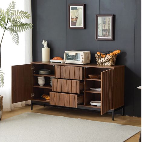 Aparador salón con estantes regulables natural OKMYHOME (1/5)