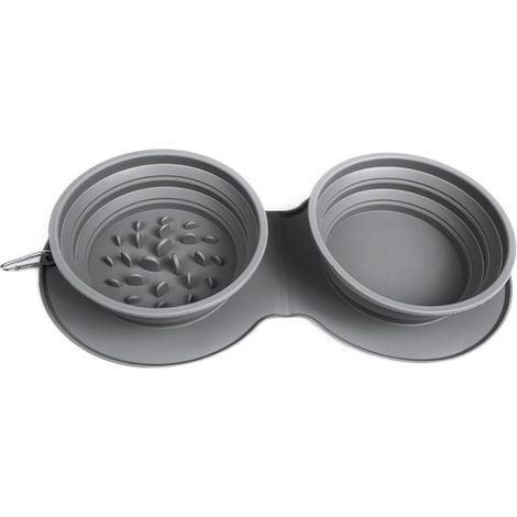 Filiyano-Gamelle de voyage pliable pour chien, 2 en 1 pour eau et nourriture, utilisable à l'intérieur comme à l'extérieur. (1/5)