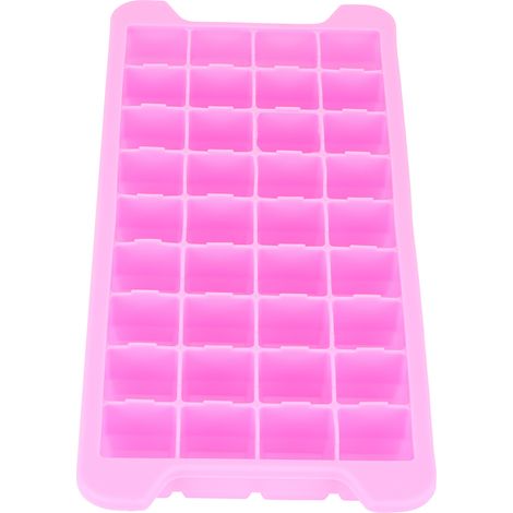 Bac à glaçons 36 compartiments avec couvercle, empilable, joint en silicone, accessoire de cuisine/bar, rose (1/5)