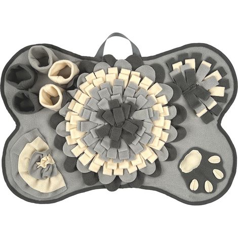 Tappetino olfattivo per cani, 64 x 43 cm, tappetino olfattivo per addestramento e alimentazione, tappetino antiscivolo per alleviare lo stress del cane (grigio) (1/5)