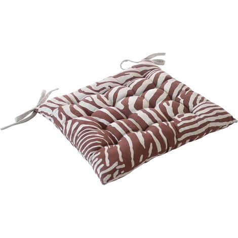 Galette de Chaise Imprimé "Kasane" 38x38cm Lin & Marron