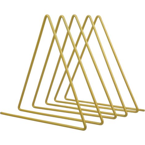 Organisateur de Fichiers Triangle en Fer Doré, Rangement de Bureau Polyvalent et Gain de Place, Étagère de Table Décorative pour Bureau ou Maison (1/5)