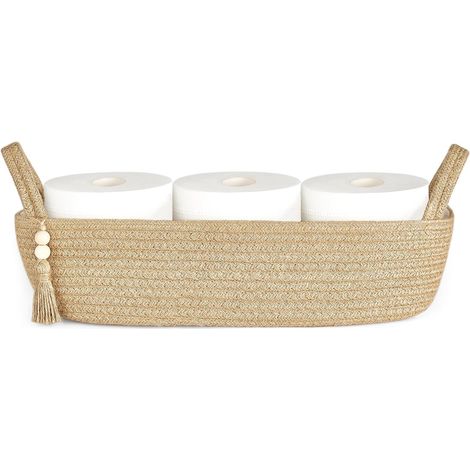Petit panier de rangement pour réservoir de toilettes, décoration de salle de bain, bac à papier toilette, plateau arrière de papier toilette, organiseur pour étagère, chambre à coucher, salon, (1/5)