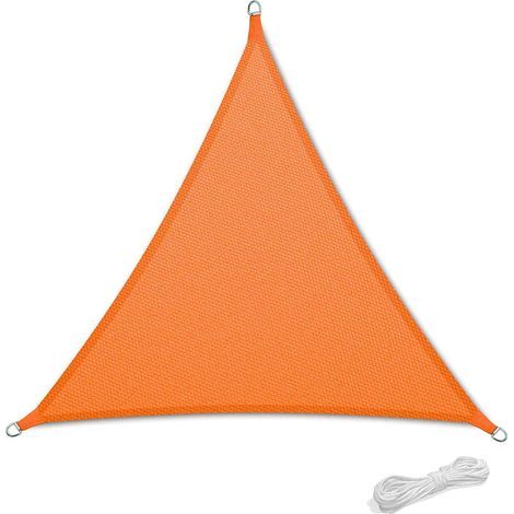 3x3x3m Waterproof Resistant Awning for Patio & Terrace Garden Sun Shade 90% UV Protection with Orange Triangular Free Rope (1/5)