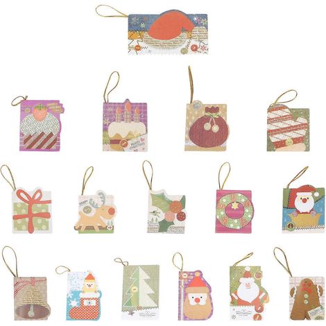 Lot de 128 cartes de vœux de Noël, adorables cartes de vœux-6.2x5.2cm-Colorful