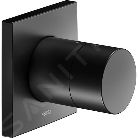 Vanne de réglage IXMO UP pour 2 rosaces de douche rectangulaires en noir mate (1/2)