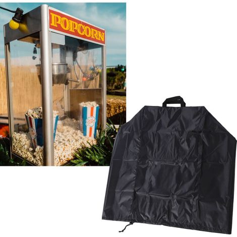 Housse de protection pour machine à popcorn [Housse de chariot] Matière Oxford 420D argentée imperméable et anti-poussière Dimensions: 53.3x45.7x63.5cm