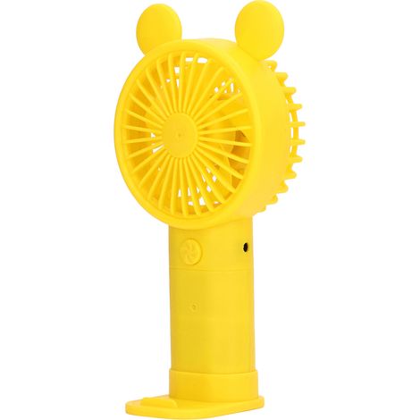 Ventilateur de Bureau Mini USB Rechargeable avec Batterie Lithium Intégrée - Ventilateur Portable pour Été Jaune (1/5)