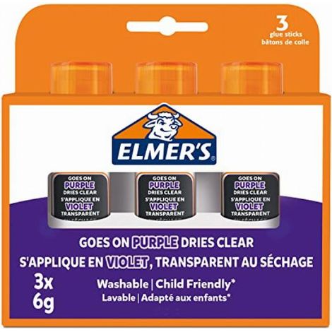 Elmer's Bastone di colla viola, pacco da 3 bastoni (1/5)