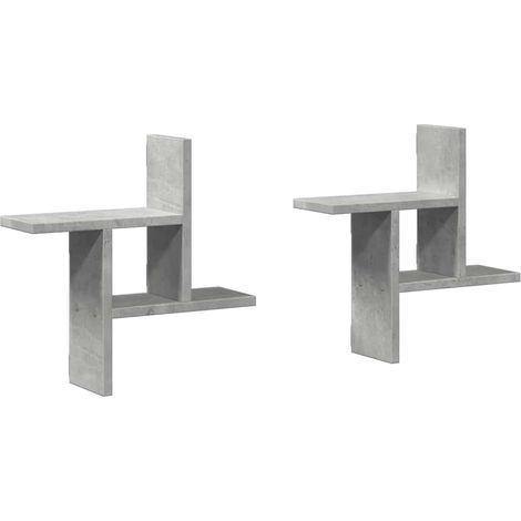 Maison Exclusive - Wandregale 2 Stk. Betongrau 38x12x38 cm Holzwe