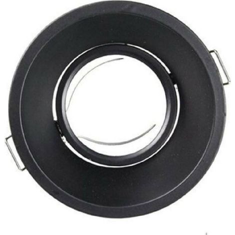 Trade Shop - Porta Faretto Incasso Per Faretto Tondo Gu10 Orientabile Per Controsoffitto P13 - Negro (1/2)